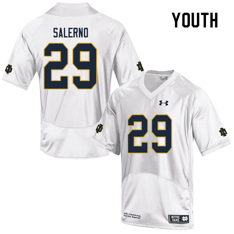 Youth #29 Matt Salerno Notre Dame Fighting Irish College Football Jerseys Sale-White